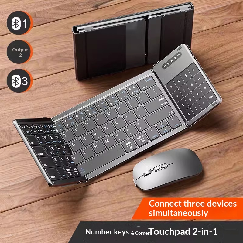 Laptop External Accessories - Mengzu Tri Fold Wireless Bluetooth Keyboard