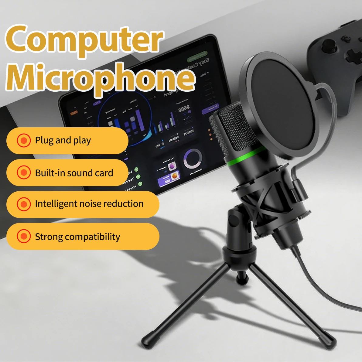 Condenser Microphone USB Wired - Laptop Accessories Usb ulasan dan harga