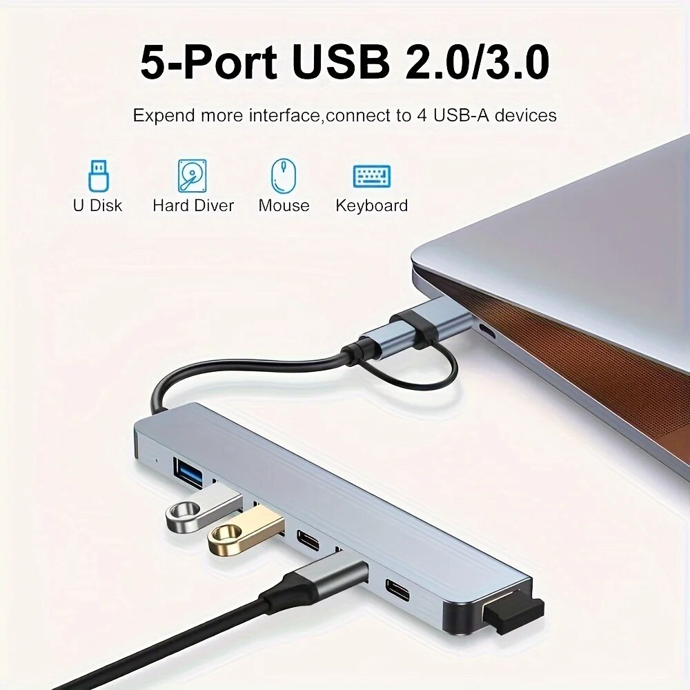 2 In 1 USB3.0 Hub 7 Port Type  - Laptop Accessories Usb ulasan dan harga