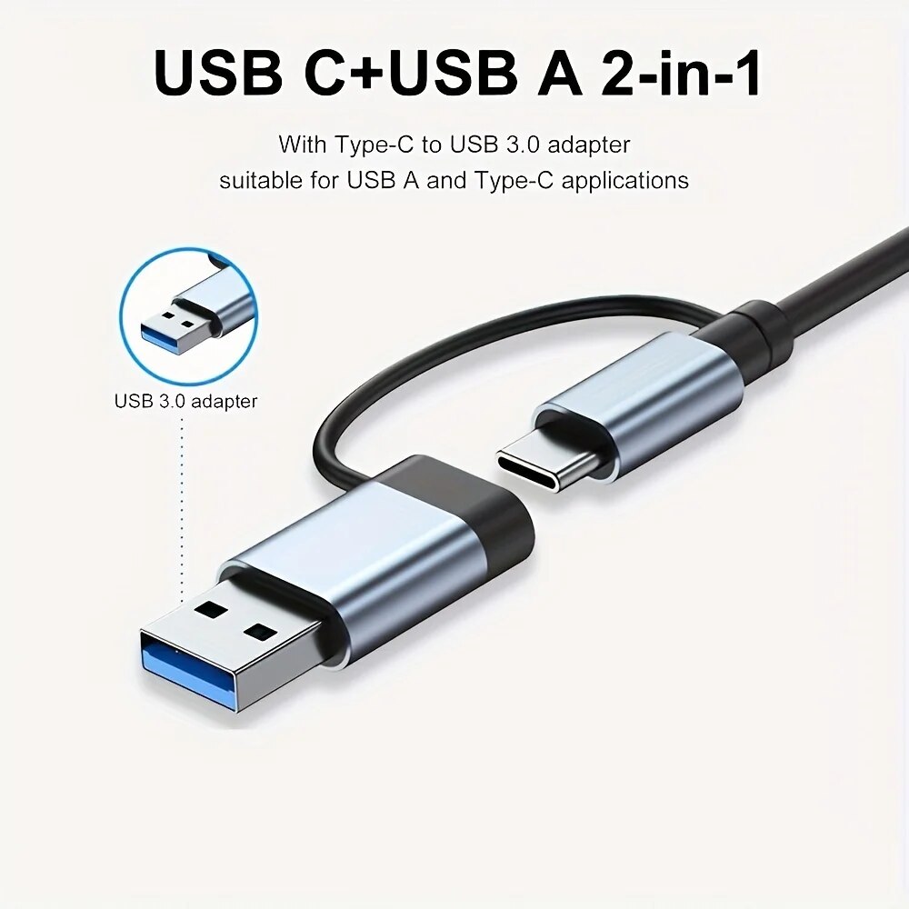 2 In 1 USB3.0 Hub 7 Port Type  - Laptop Accessories Usb ulasan dan harga