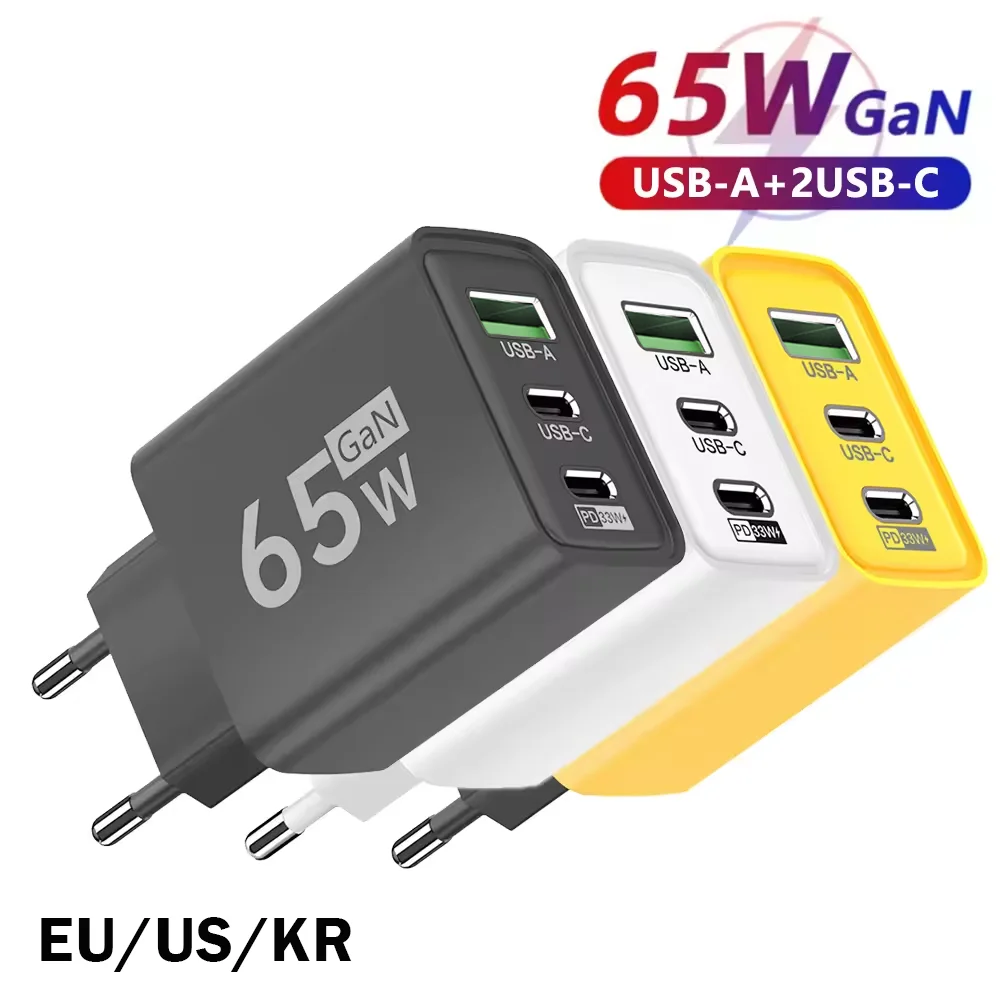 Foldable 65W GaN 3‑Port USB‑C  - Laptop Accessories Usb ulasan dan harga